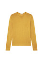 Pull col rond en laine mérinos finitions roulotées - Rythme 7860 soleil - 89 Moutarde