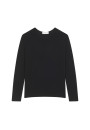 Buttoned t-shirt in cashmere bamboo round neck in fine knit - Aelia