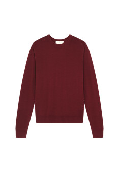 Pull col rond avec logo en laine mérinos - Eddie 7852 celadon - 94 Vert amande