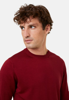 Pull col rond avec logo en laine mérinos - Eddie