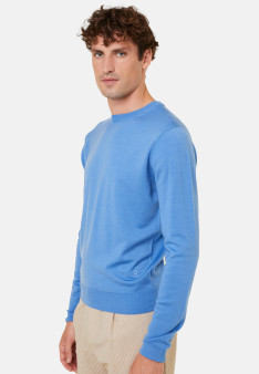 Pull col rond avec logo en laine mérinos - Eddie