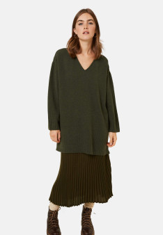 Loose sweater with slits in recycled cashmere and wool - Darius
