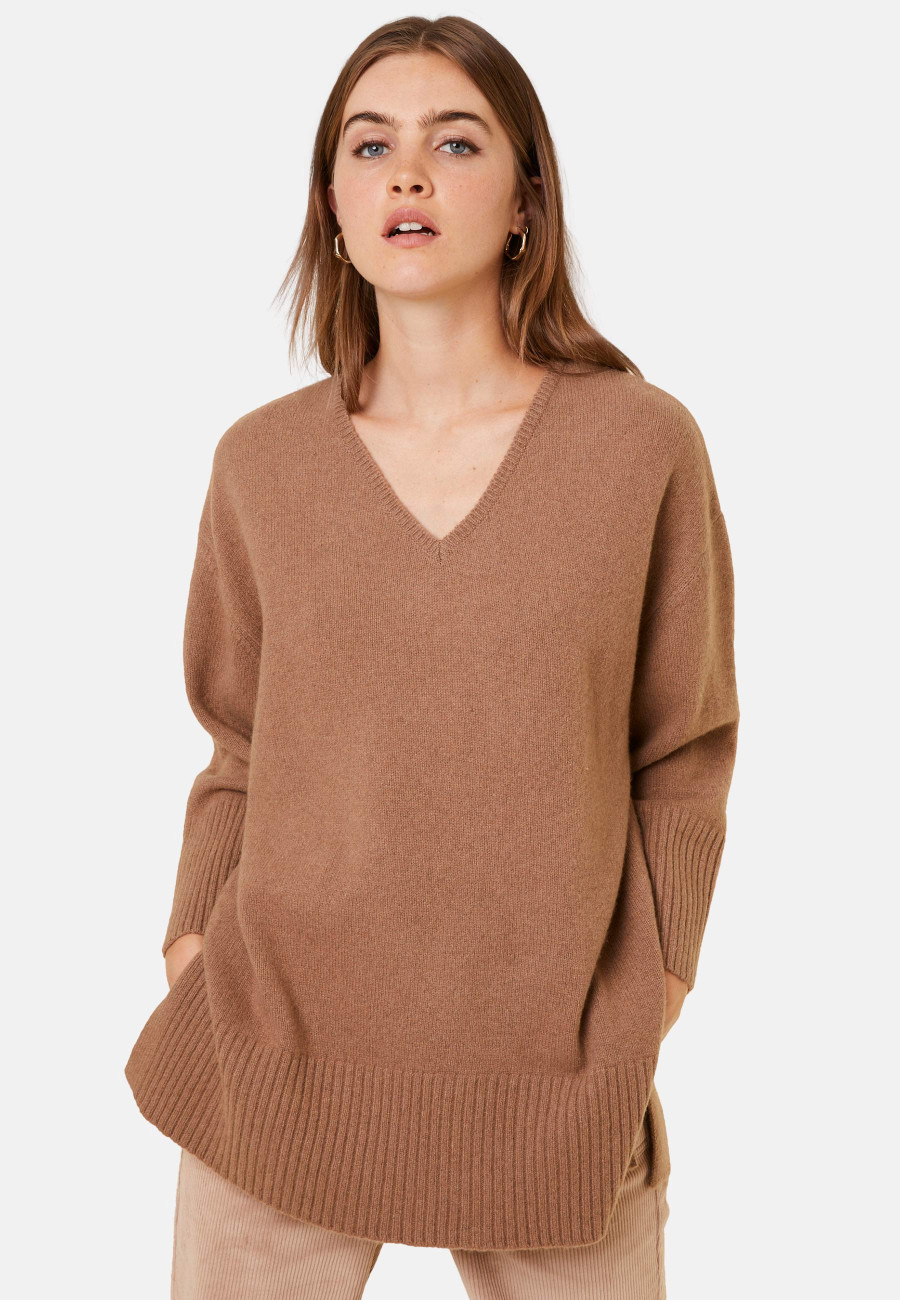 Loose sweater with slits in recycled cashmere and wool - Darius Loose sweater with slits in recycled cashmere and wool - Darius