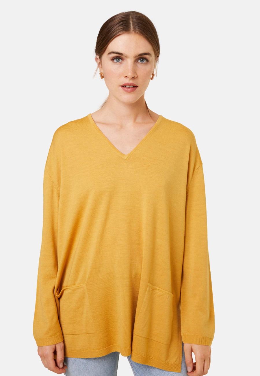 Loose V-neck sweater with pockets in merino wool - Albertine Loose V-neck sweater with pockets in merino wool - Albertine