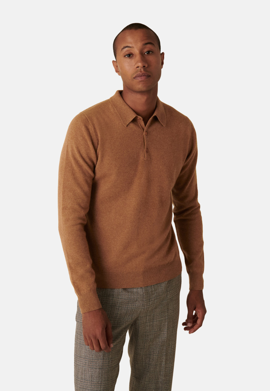 Pull col polo en cachemire - Emerson 7451 bronze - 83 Kaki Pull col polo en cachemire - Emerson 7451 bronze - 83 Kaki