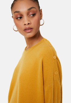Loose-fit buttoned cashmere round-neck sweater - Acene