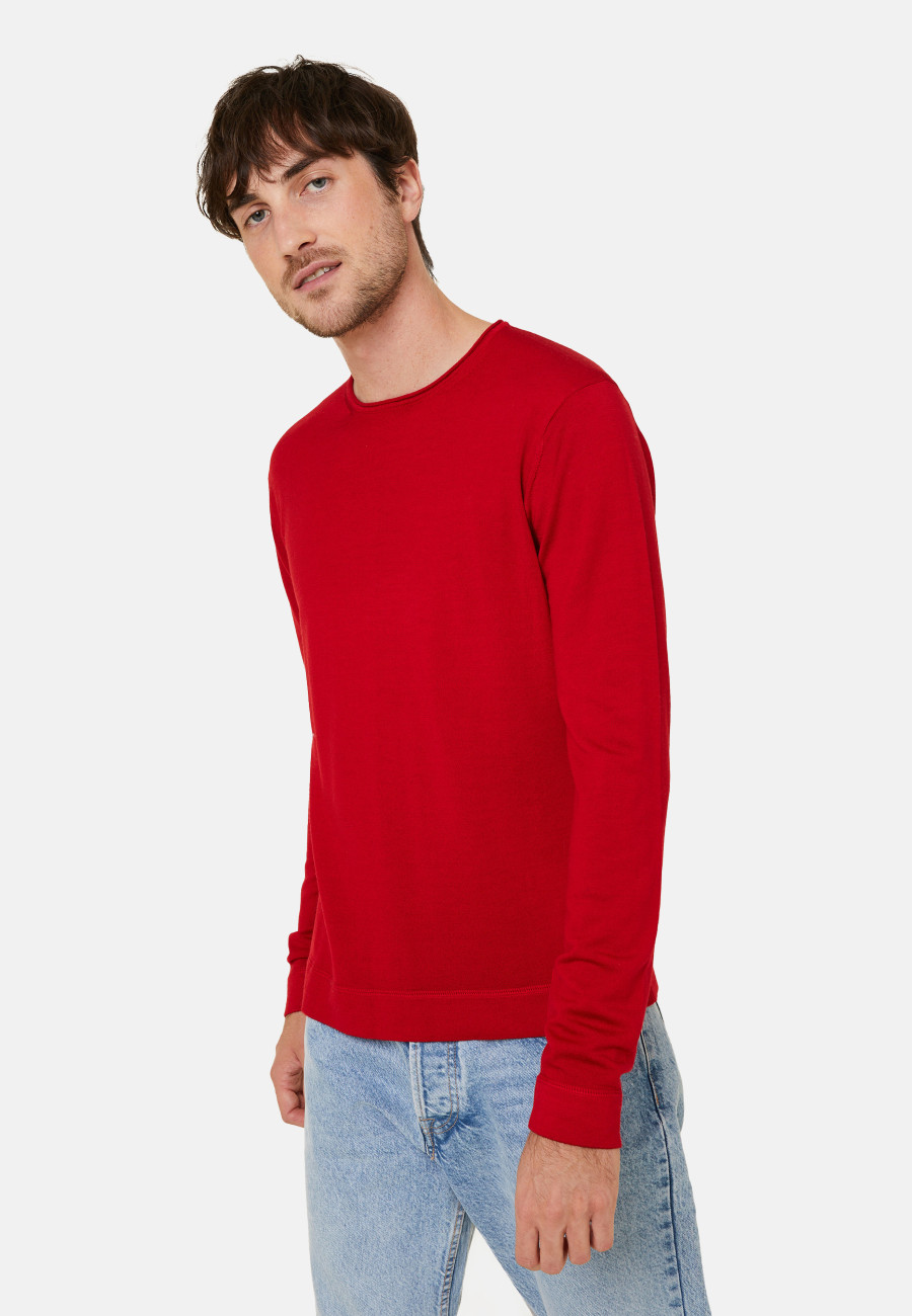 Round-neck merino wool sweater with rolled finishes - Rythme Round-neck merino wool sweater with rolled finishes - Rythme