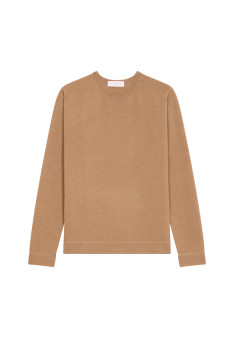Pull col rond en cachemire finitions roulotées - Ernest 7820 camel - 88 Camel