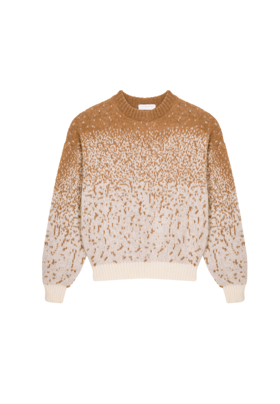 Two-tone round-neck mohair sweater - Figaro Two-tone round-neck mohair sweater - Figaro