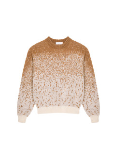 Two-tone round-neck mohair sweater - Figaro
