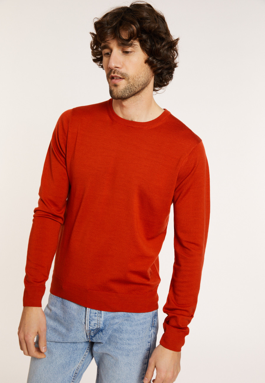 Pull col rond logo en laine mérinos - Eddie Pull col rond logo en laine mérinos - Eddie