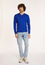 V-neck sweater with logo in merino wool - Elmo