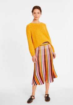 Pull emmanchures marteau en coton et lin - Mick 8060 ambre - 08 Jaune