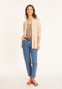 Gilet en lin flammé col châle - Maelle 8020 ficelle - 12 Beige clair