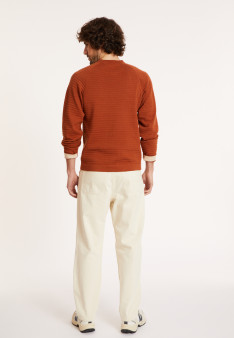 Pull en coton manches raglan - Dwight 8111 cannelle - 07 Marron