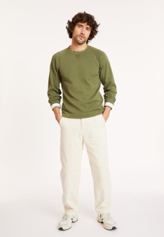 Pull en coton manches raglan - Dwight 8164 cactus - 83 Kaki