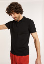 Polo en coton bio - Domino 8010 noir - 01 Noir