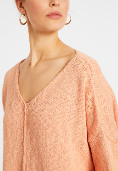 Loose cotton and linen jumper - Thalie