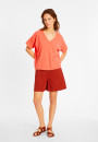 Loose V-neck brushed cotton T-shirt - Maden