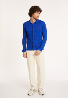 Flamed linen button-down shirt - Randy