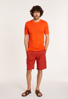 Slub linen round neck T-shirt - Renaud