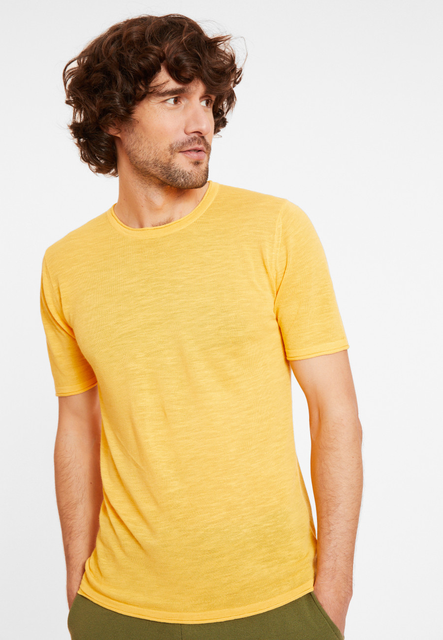 Slub linen round neck T-shirt - Renaud Slub linen round neck T-shirt - Renaud