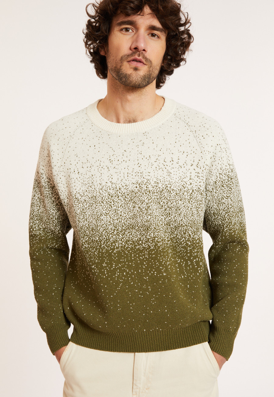Two-tone brushed cotton sweater - Doryan Two-tone brushed cotton sweater - Doryan