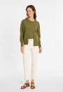 Cardigan col rond en coton bio - Manel 8051 cactus - 83 Kaki