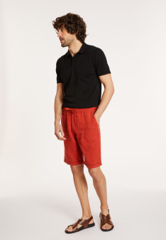 Short à poches en lin - Diego 8081 epice - 20 Rouge foncé