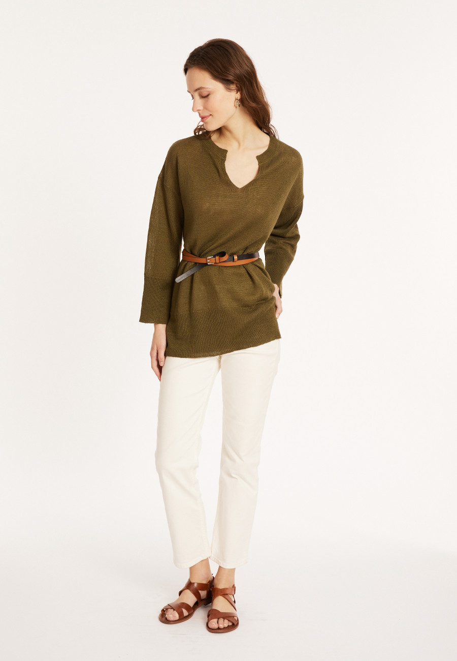 Loose linen V-neck tunic - Marielle Loose linen V-neck tunic - Marielle
