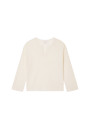 Loose linen sweater with openwork sleeves - Molene