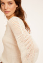 Loose linen sweater with openwork sleeves - Molene
