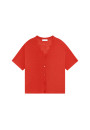 Flamed linen button-down t-shirt - Maddie