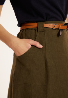 Long linen skirt with pockets - Valentine