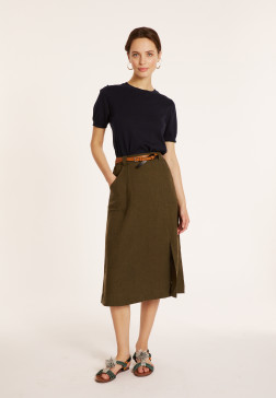 Long linen skirt with pockets - Valentine