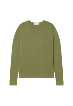 Pull en laine mérinos col à finition roulotée - Rythme