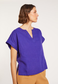 Short sleeve linen blouse - Virginie
