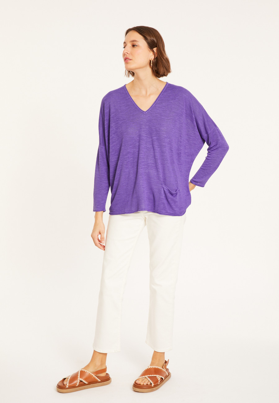 T-shirt ample en lin flammé - Balou 8090 iris - 17 Violet T-shirt ample en lin flammé - Balou 8090 iris - 17 Violet