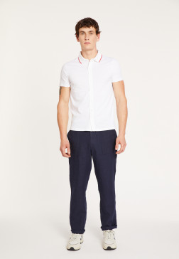 BACCARAT CHEMISE EN  JERSEY UNI ET BORD BICOLORE