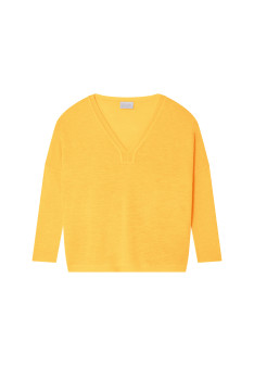 Oversized v-neck flamed linen t-shirt - Beja