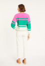 Pull tricolore en coton - Mavrick 8129 - 22 Vert moyen