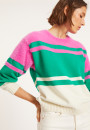 Pull tricolore en coton - Mavrick 8129 - 22 Vert moyen