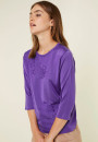 Elbow sleeve t-shirt in Lumière yarn with patterns - Erica