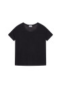 Loose-fitting round-neck flamed linen T-shirt - Pavot