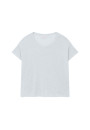 T-shirt ample col rond en lin flammé - Pavot