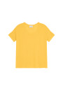 Loose-fitting round-neck flamed linen T-shirt - Pavot