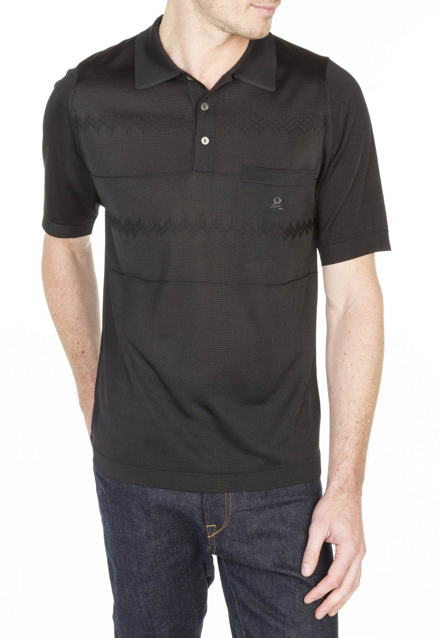 Polo à rayures en Fil Lumière Louenne 0307 noir - 01 noir Polo à rayures en Fil Lumière Louenne 0307 noir - 01 noir