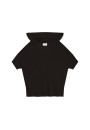 Flamed linen hooded t-shirt - Pivoine