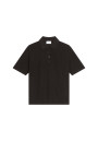 Flamed linen ribbed polo shirt - Petunia