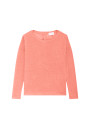 Flamed linen t-shirt with long sleeves and back buttons - Polly